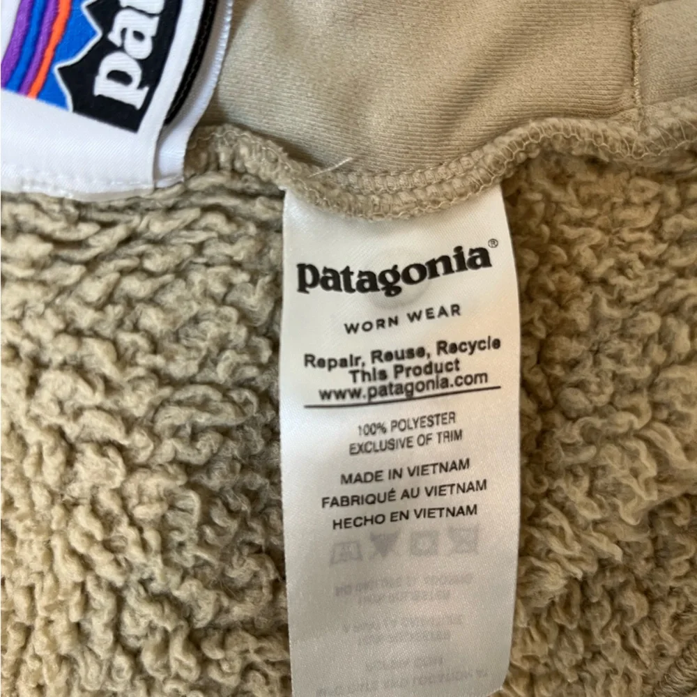 Patagonia Los Gatos Cream Vest Full Zipper Polyester Kids Size XL